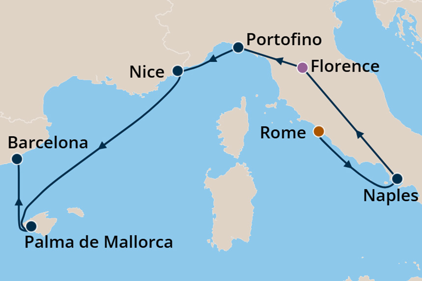 Mediterranean - Cruise Map