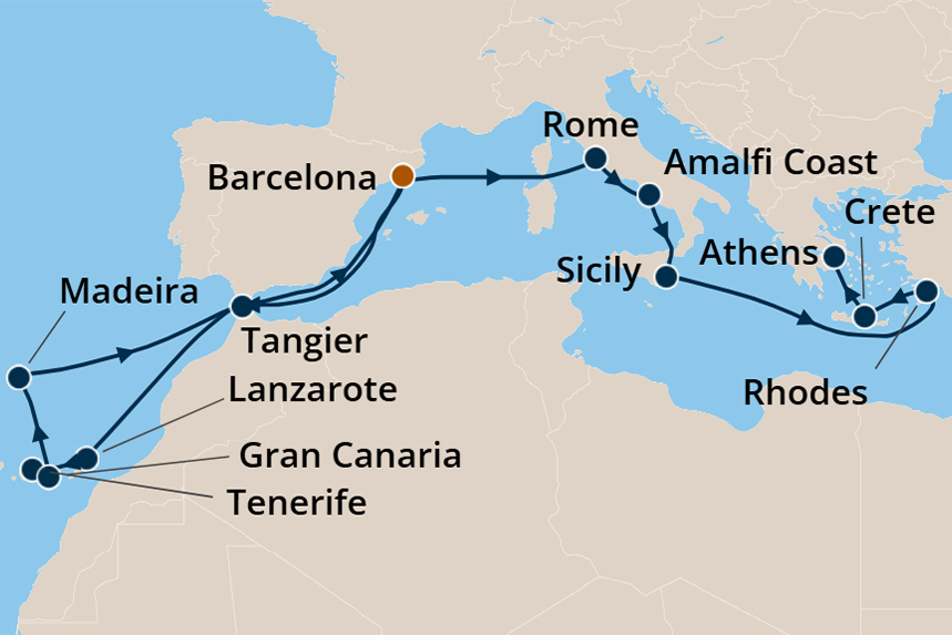 Western Europe - Cruise Map