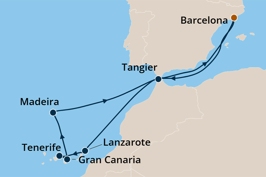 Western Europe - Cruise Map