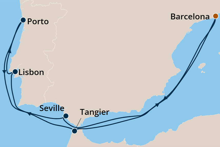 Western Europe - Cruise Map