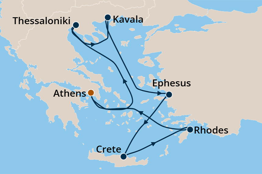 Greek Isles - Cruise Map