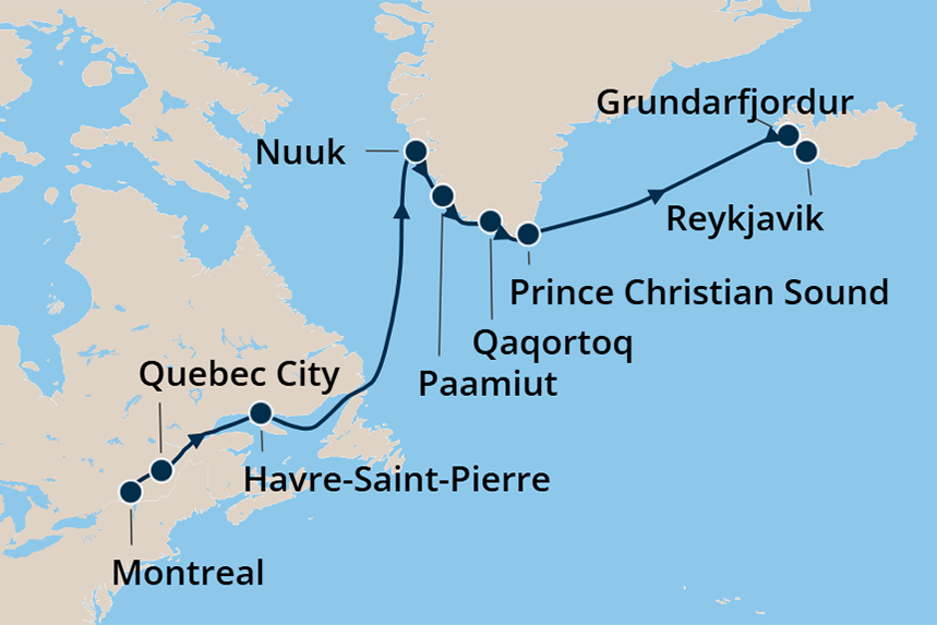 Greenland - Cruise Map