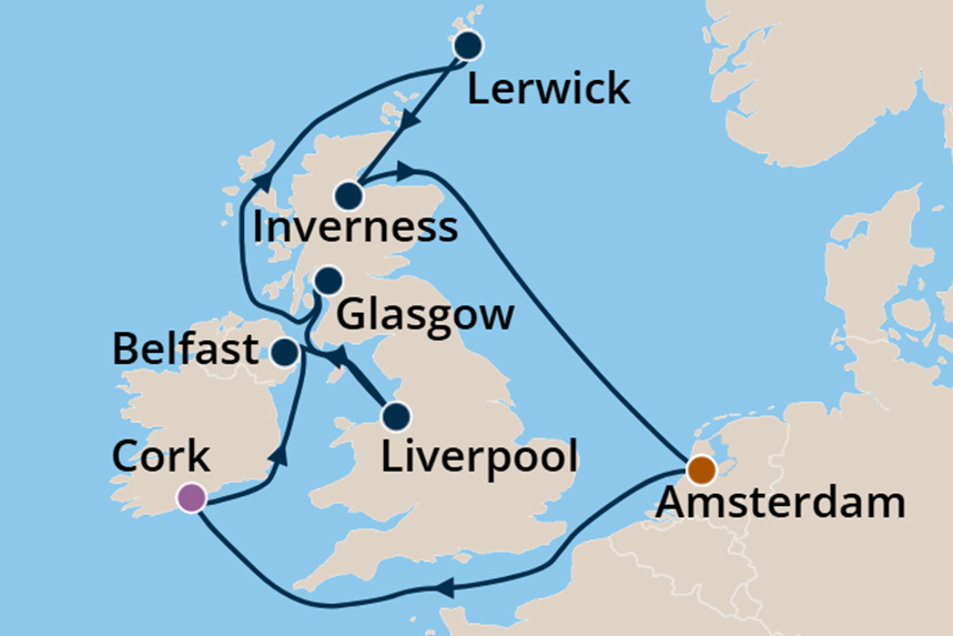British Isles - Cruise Map