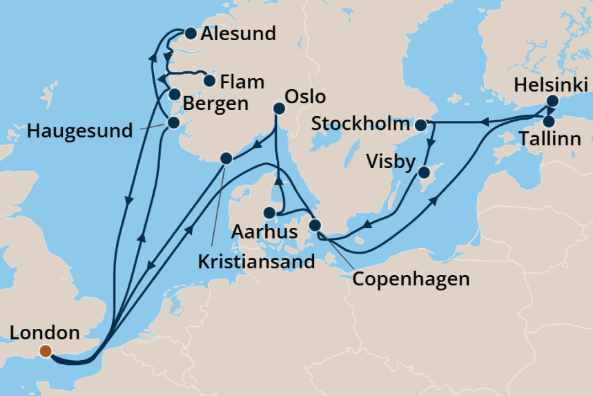 Scandinavia - Cruise Map