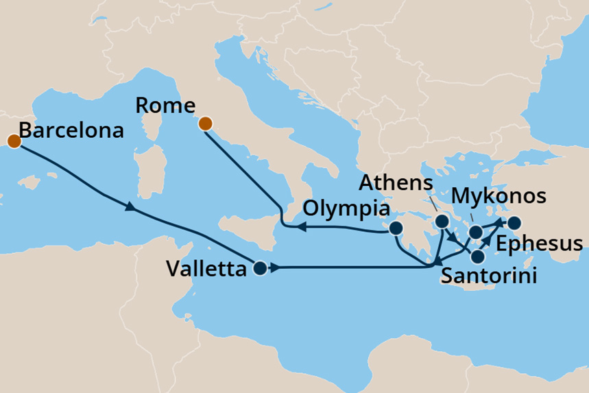 Greek Isles - Cruise Map
