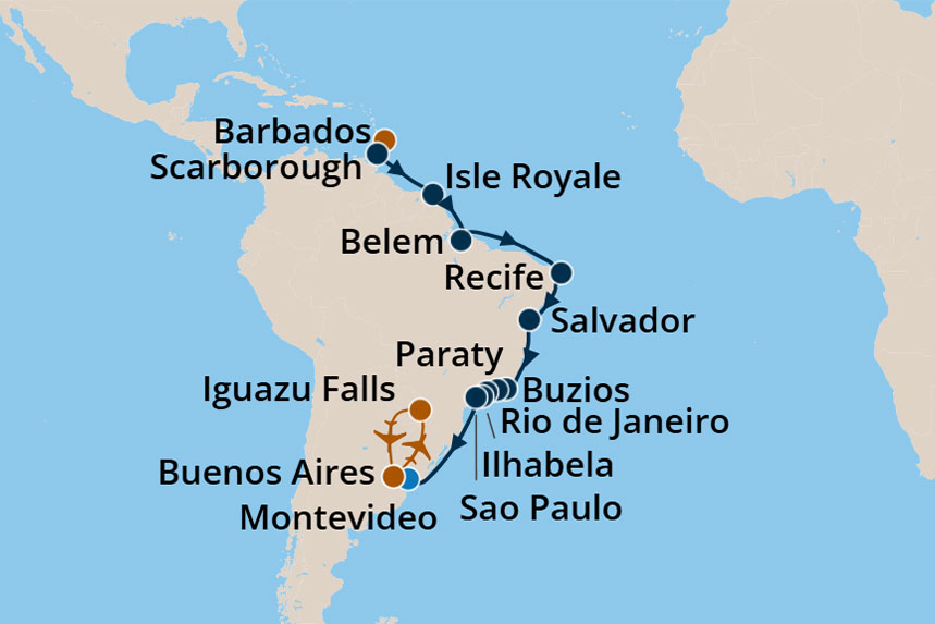 South America - Cruise Map