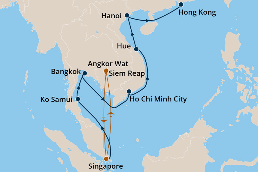 Asia - Cruise Map