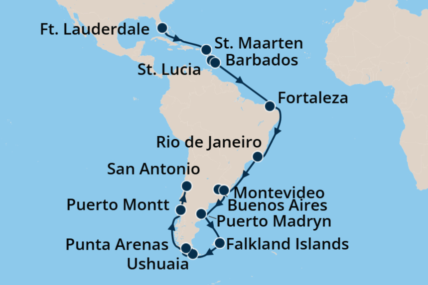 South America - Cruise Map