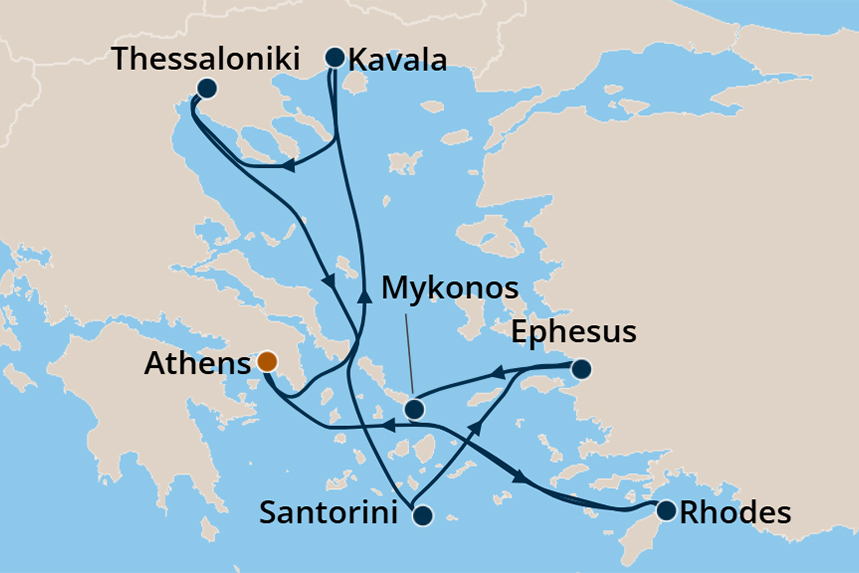 Greek Isles - Cruise Map