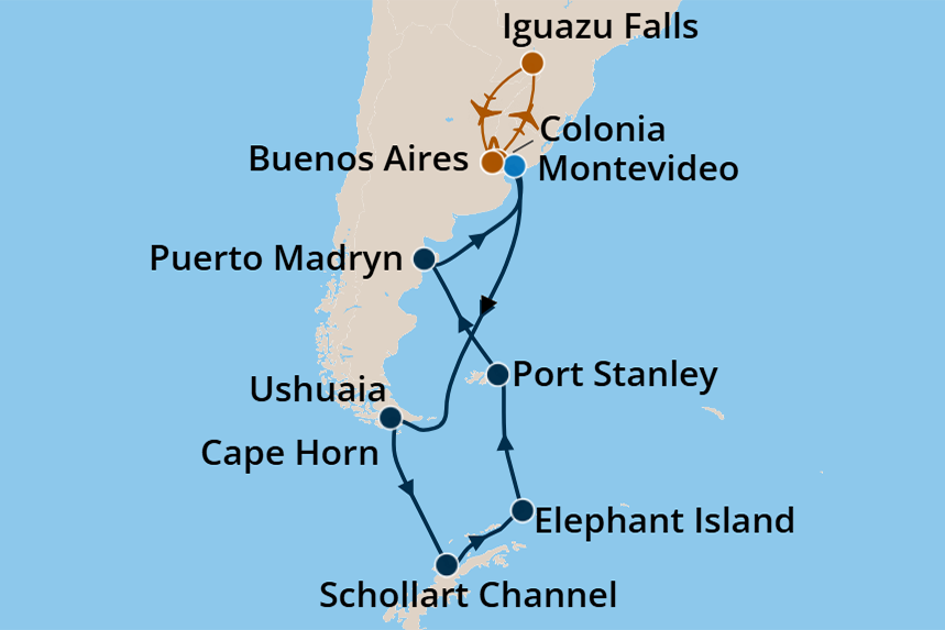 Antarctica - Cruise Map