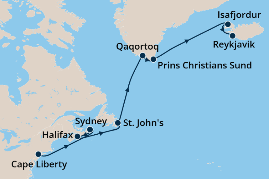 Transatlantic - Cruise Map