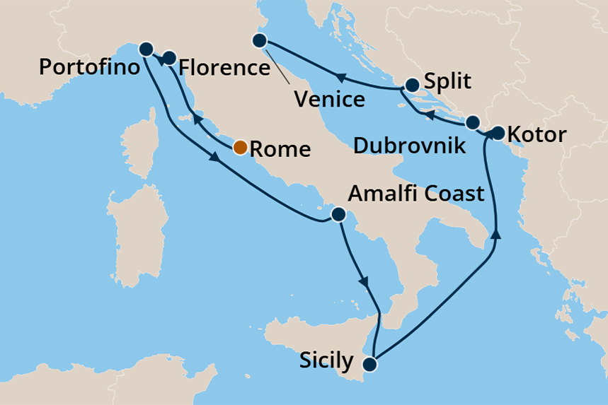 Mediterranean - Cruise Map