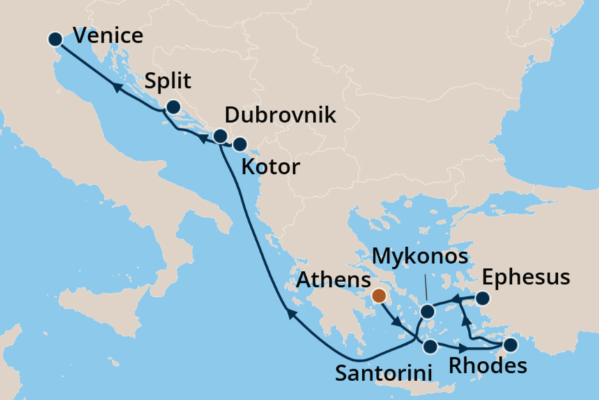 Greek Isles - Cruise Map