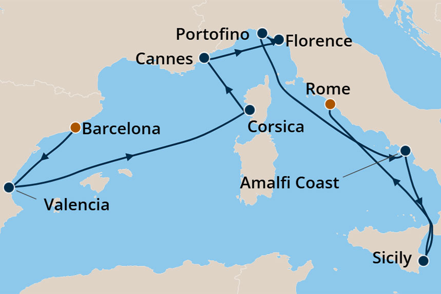Mediterranean - Cruise Map