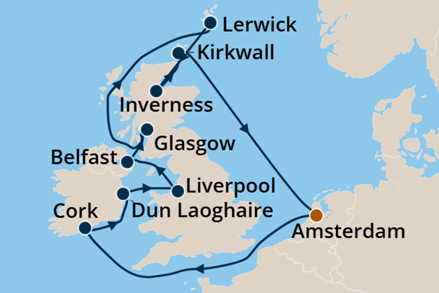 British Isles - Cruise Map