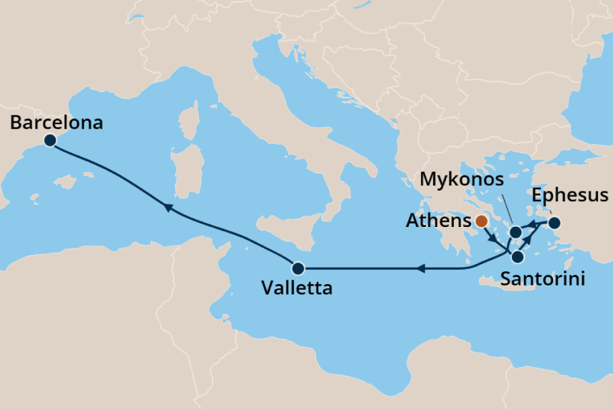 Greek Isles - Cruise Map