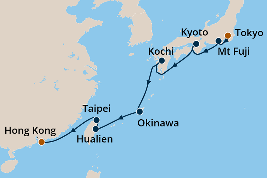 Asia - Cruise Map