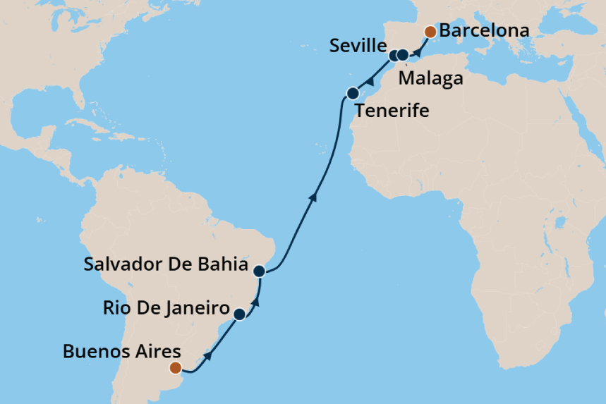 Transatlantic - Cruise Map