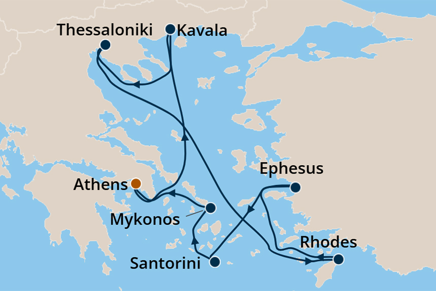 Greek Isles - Cruise Map