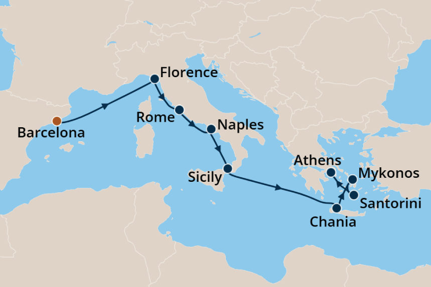 Mediterranean - Cruise Map