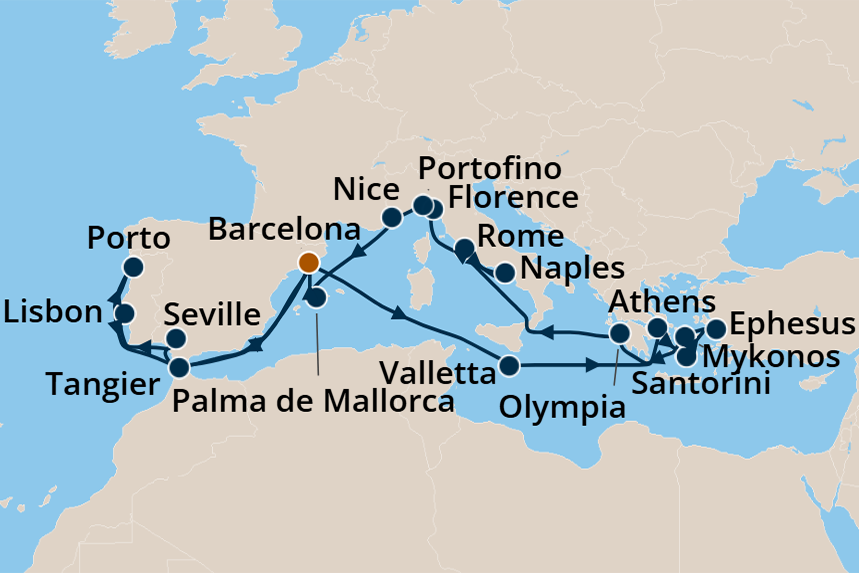 Greek Isles - Cruise Map