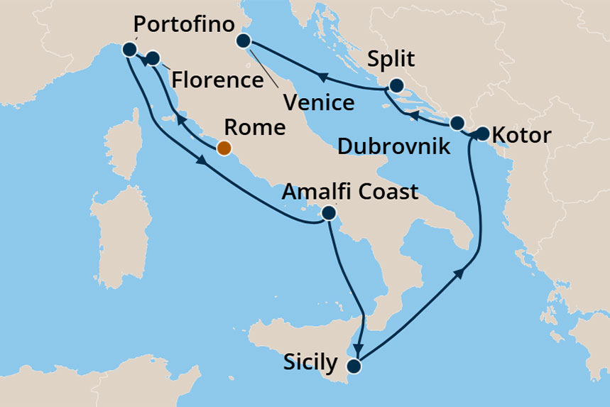 Mediterranean - Cruise Map