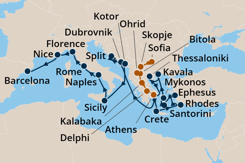 Greek Isles - Cruise Map
