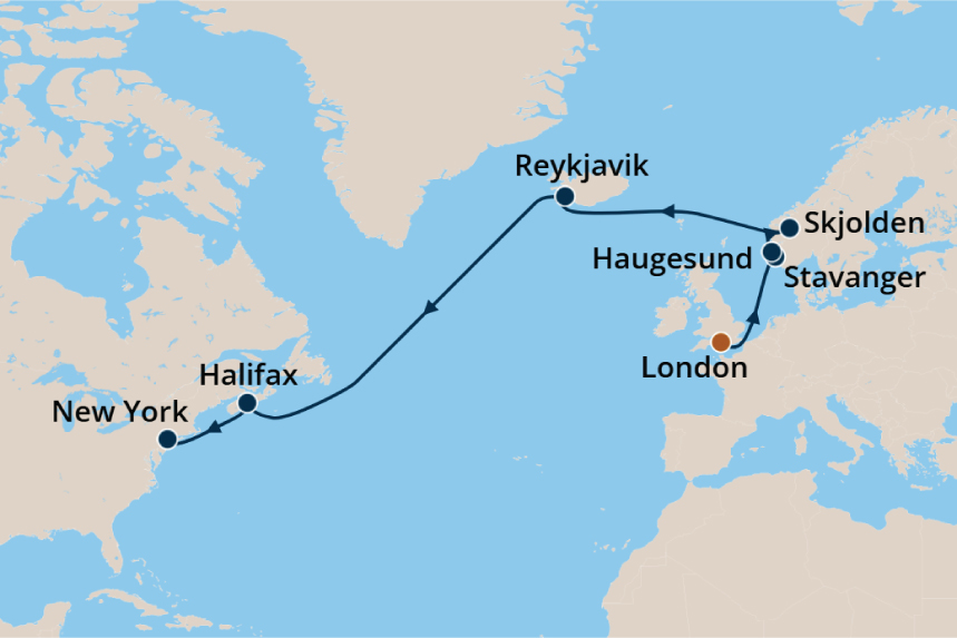 Transatlantic - Cruise Map