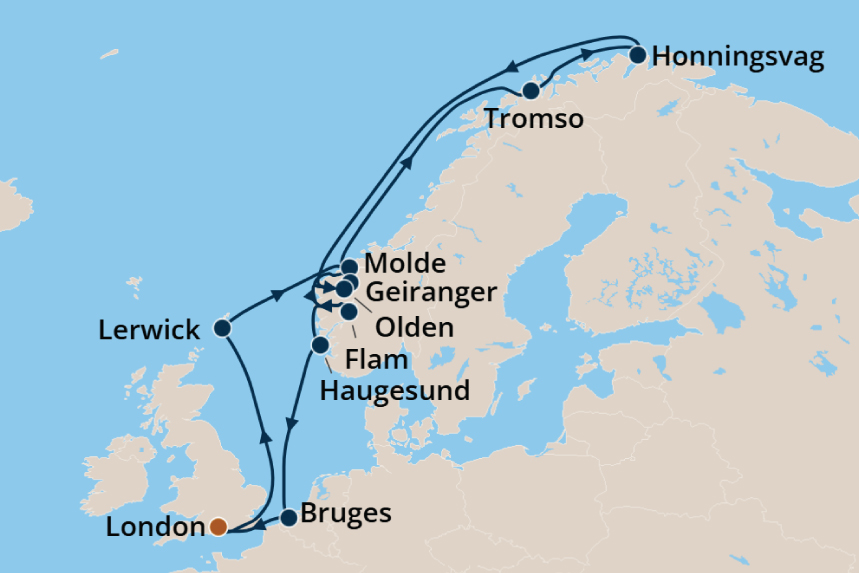 Norway - Cruise Map