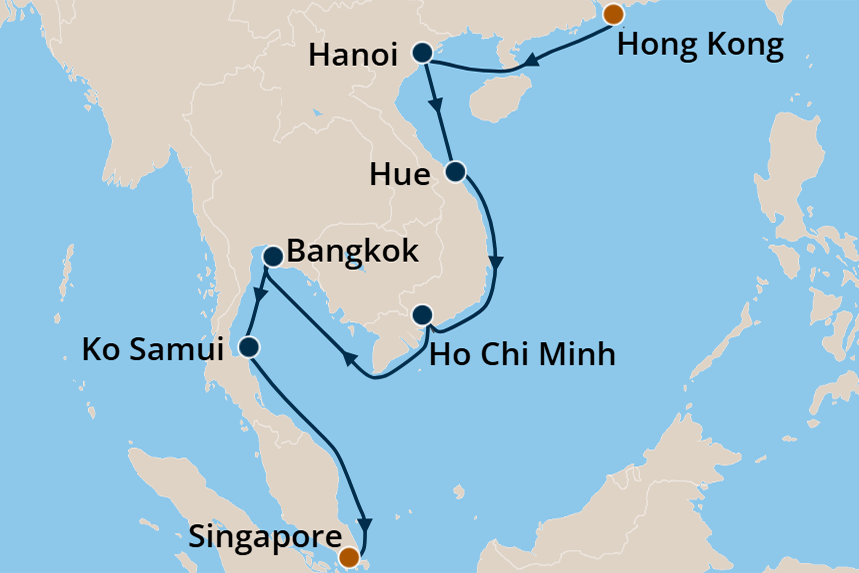 Southeast Asia - Cruise Map
