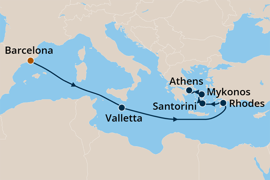 Greek Isles - Cruise Map