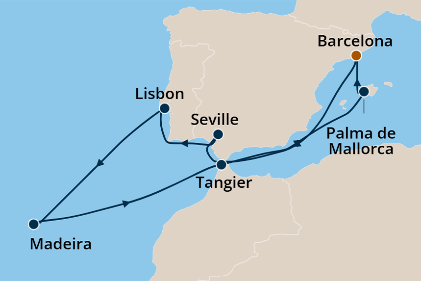 Western Europe - Cruise Map