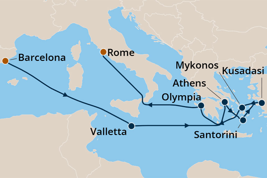 Greek Isles - Cruise Map