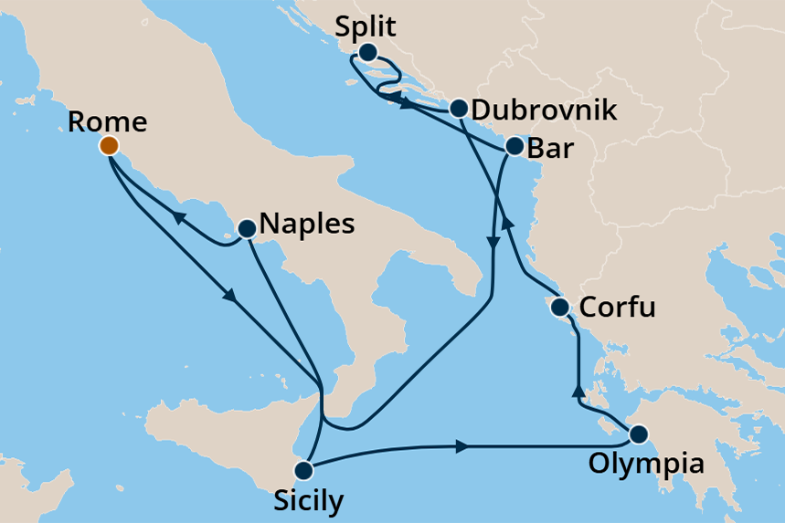 Mediterranean - Cruise Map