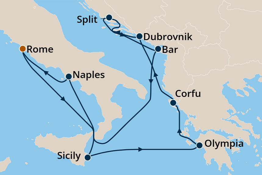 Mediterranean - Cruise Map