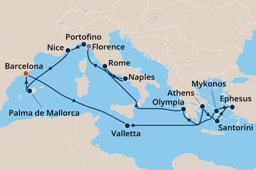 Greek Isles - Cruise Map