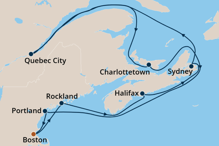 Canada/New England - Cruise Map