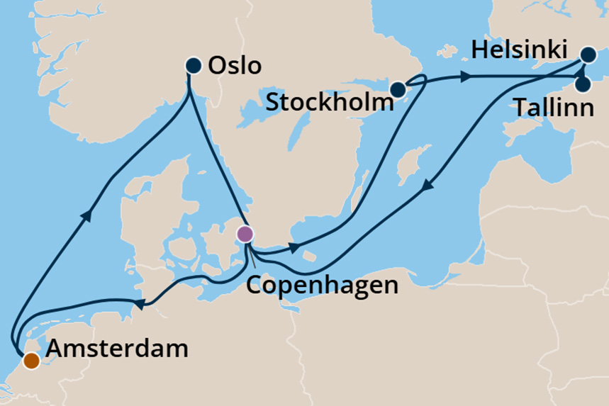 Scandinavia - Cruise Map