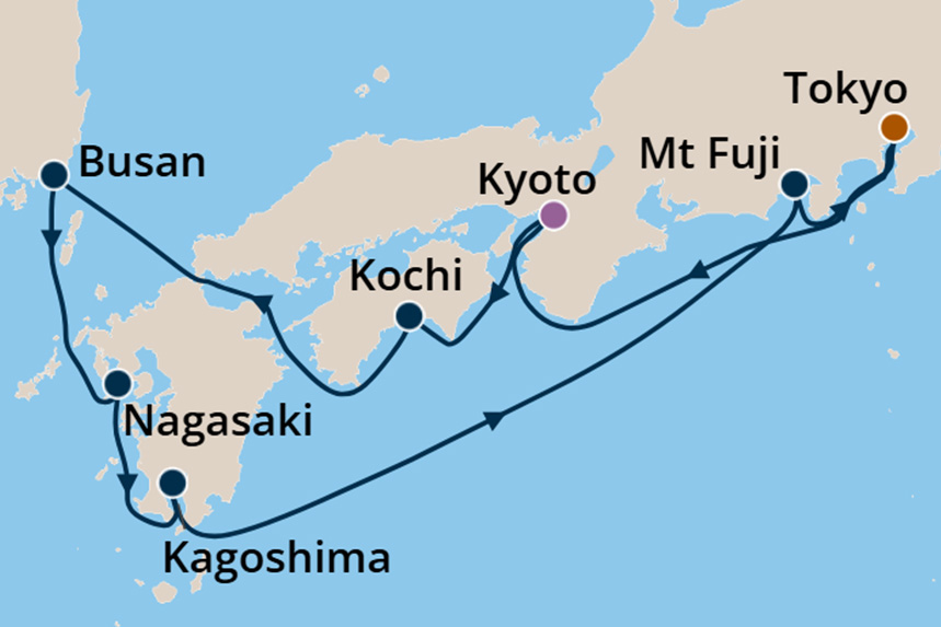 Japan - Cruise Map