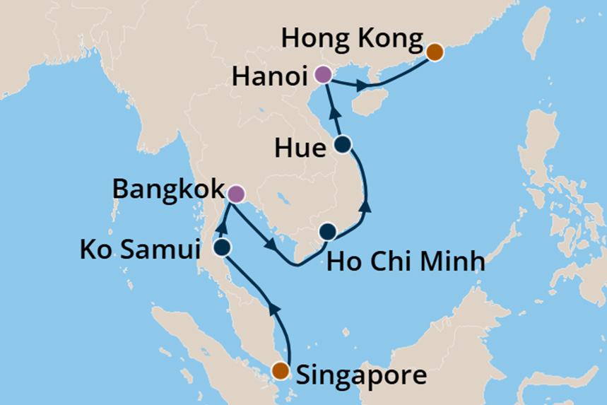 Southeast Asia - Cruise Map
