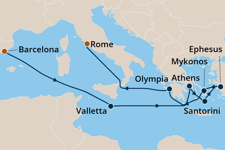 Greek Isles - Cruise Map