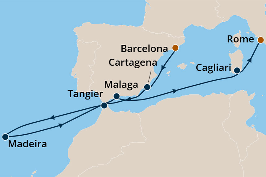 Western Europe - Cruise Map