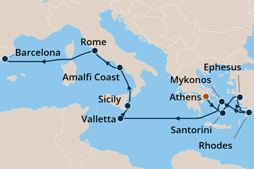 Mediterranean - Cruise Map