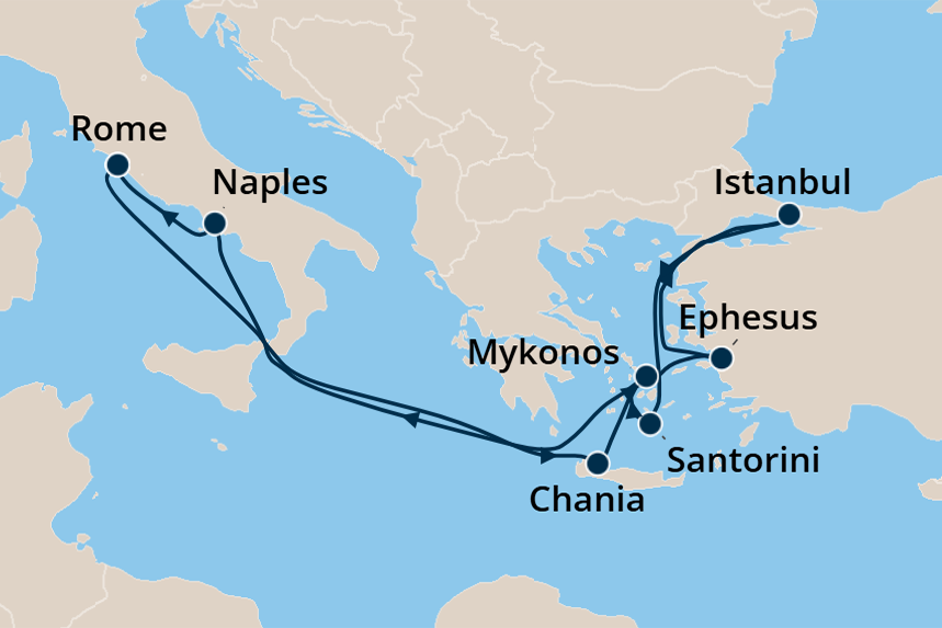 Greek Isles - Cruise Map