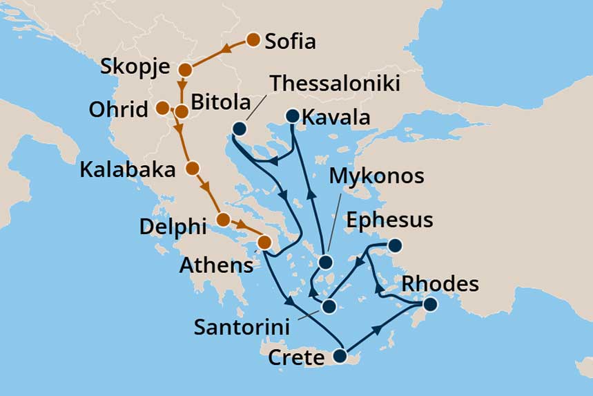 Greek Isles - Cruise Map