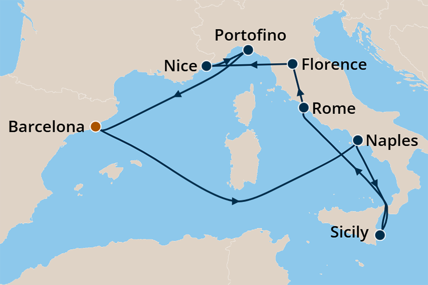 Mediterranean - Cruise Map