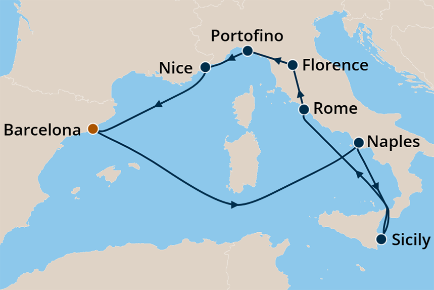 Mediterranean - Cruise Map