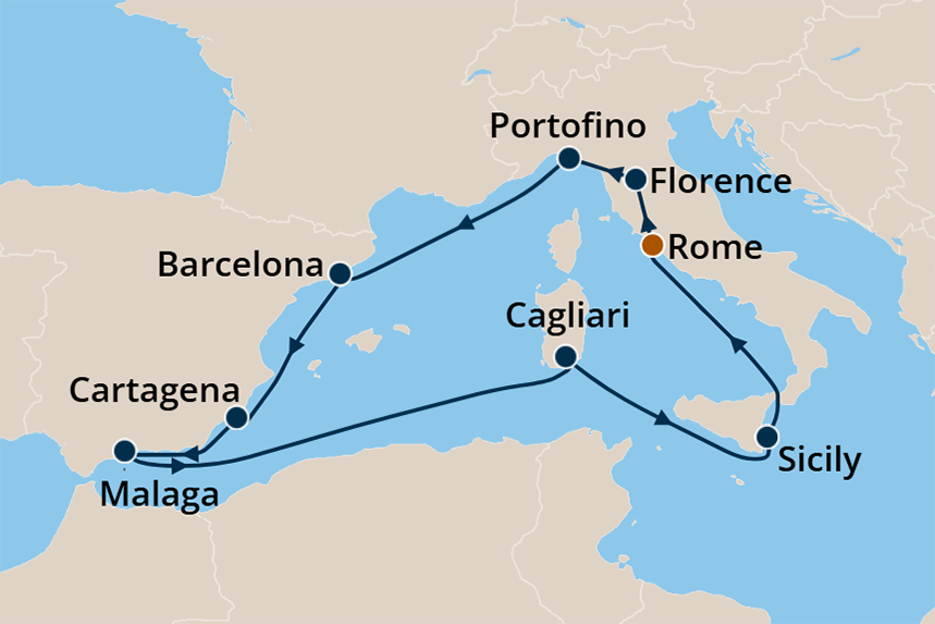Mediterranean - Cruise Map