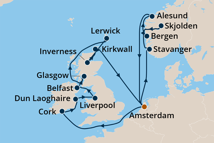 British Isles - Cruise Map