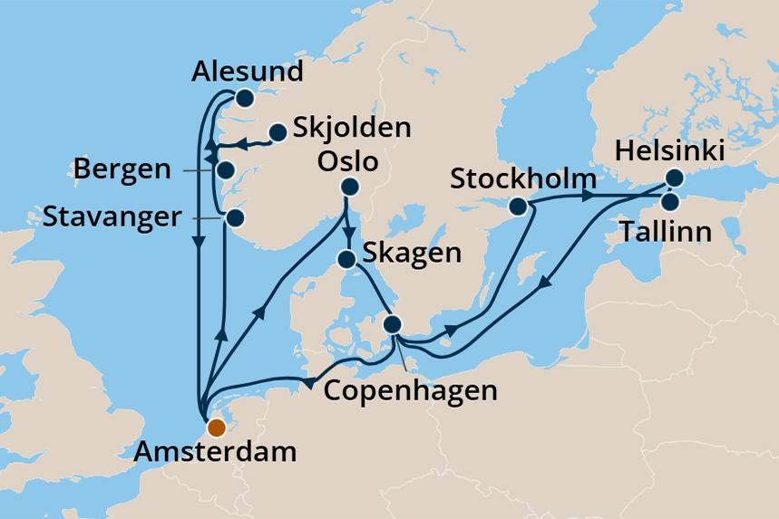 Northern Europe - Cruise Map